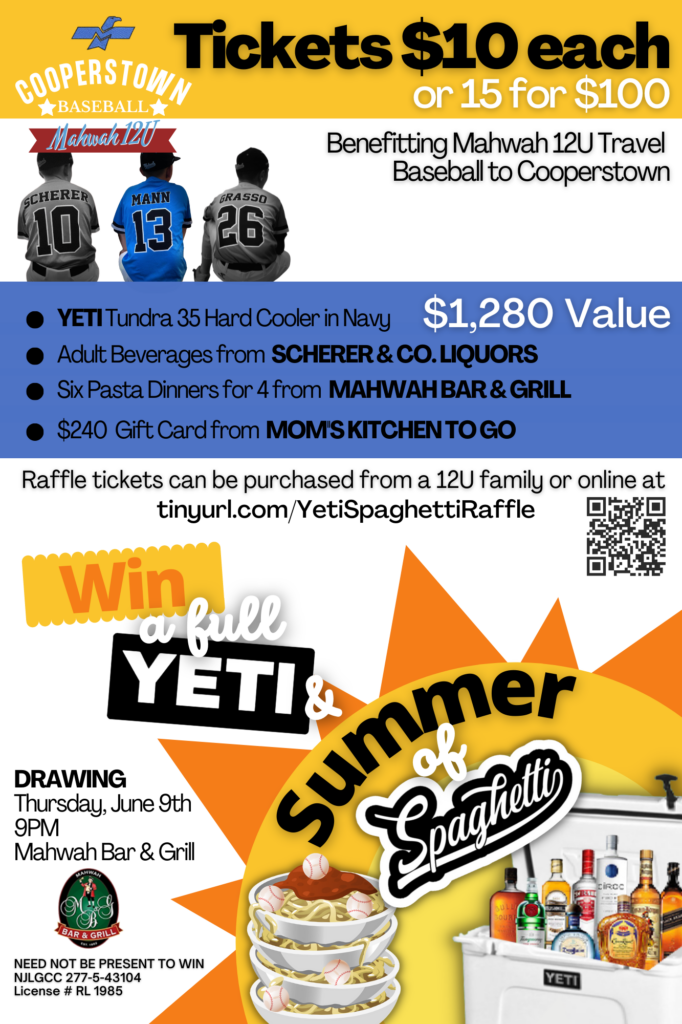 Mahwah 12U travel baseball raffle